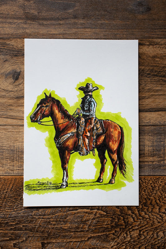 "Red Rider" Original Cowboy Sketch