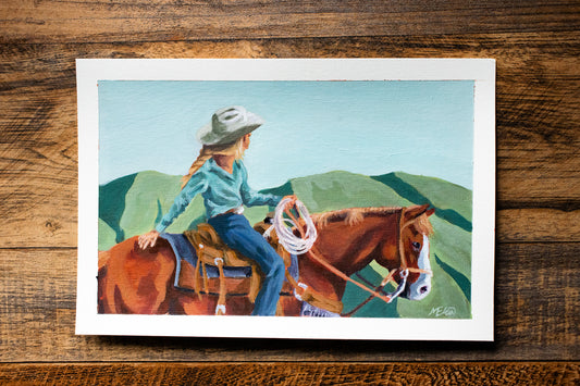 "Girl's Best Friend" Cowgirl Painting
